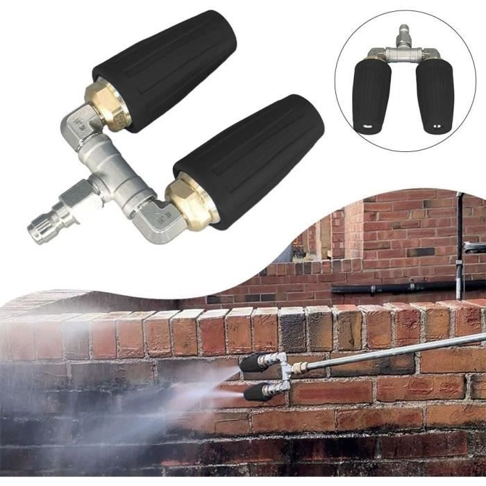 Buse Turbo Rotative Double Turbine 4000 PSI - Nettoyage Ultra Puissant Pour Nettoyeur Haute Pression, Connexion 1/4"