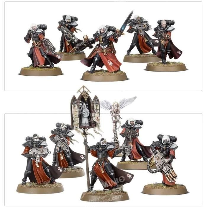 Games Workshop Adepta Sororitas – Sœurs De Combat – Boîte De 10 Figurines + 1 Chérubin, Bolters, Melta, Flamer, 32 Mm, 25 Mm