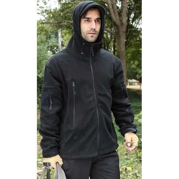 Homme Sweat à Capuche Polaire avec Poche Sweatshirt Coupe-vent Légère à Col  Haut Zip up Sweat d'hiver Chaud Noir - Cdiscount Prêt-à-Porter