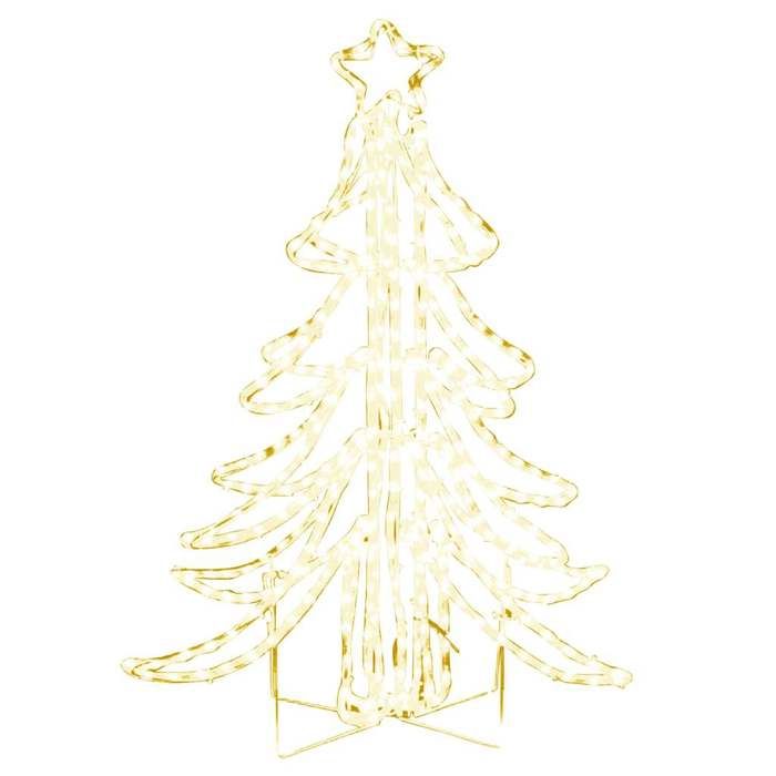Arbre De Noël LED Métallique Blanc Chaud - 184,5 Cm De Haut, 230 LEDs, 8 Modes | Décoration Intérieure/extérieure, Ambiance Festive Moderne