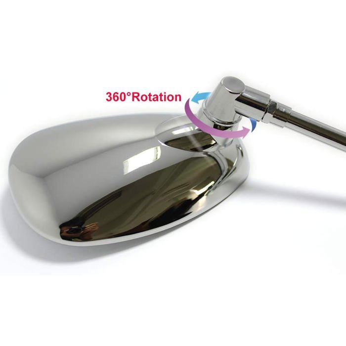Rétroviseurs Moto Universels 8mm - Miroirs Latéraux HD Réglables 360° Noir Pour Scooter Cruiser
