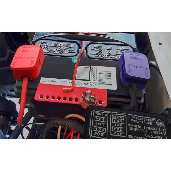 Cosse Batterie Bornes de Batterie Connecteurs de Batterie, Coupe Batterie  pour Bateau/Camion/Voiture/Van, Rouge et Noir, Positive et Négative (1  pair)