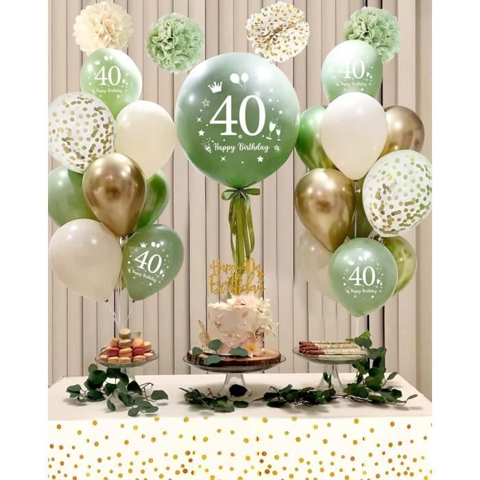 Decoration Anniversaire 40 ans, 40 Ans Décorations Anniversaire de Fête en  Vert