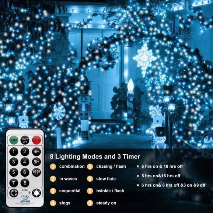 LZQ Guirlande lumineuse LED Extérieur Jardin IP44 Etanche Lumières de