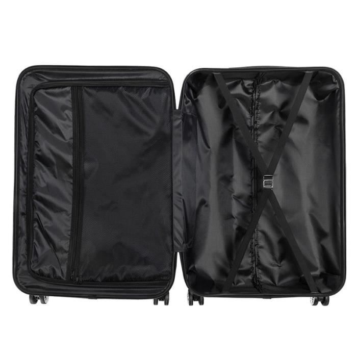 Set de 3 Valises Rigides Légères à 4 roulettes - ABS - Gris - 57cm