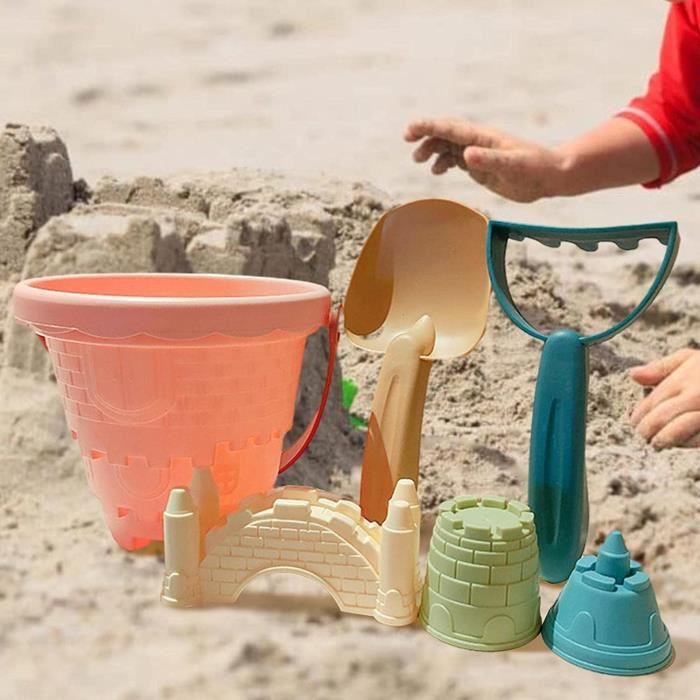 Set De Plage Sable Et Eau 13 Pièces – Seau, Moules, Camion, Roue à Eau – Sac Filet Inclus – Dès 2 Ans – Cadeau été Pour Fille Garçon