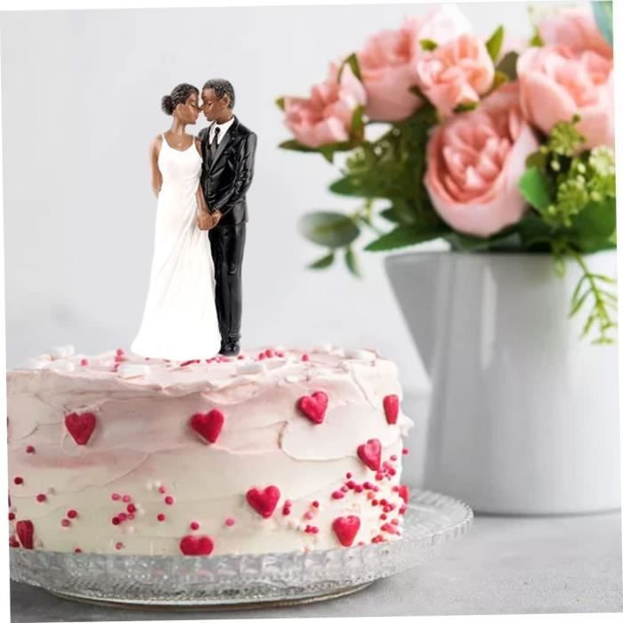 Figurines Couple De Mariés Pour Gâteau – Décoration En Résine 12 Cm X 6,5 Cm – Pour Mariage, Anniversaire, Fête – Détails Peints à La Main