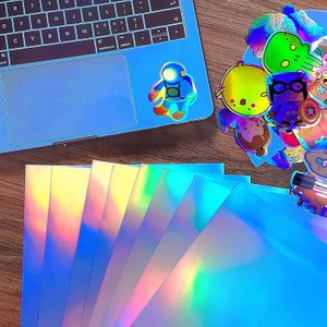 Autocollants Holographiques Bleidruck - Lot De 32 Feuilles A4 - Papier Vinyle Transparent - Pour Scrapbooking