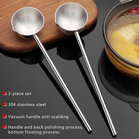 Grande Louche à Soupe 27 Cm Avec Bec Verseau En Acier Inoxydable - Cuillère Profonde Pour Sauce Et Cuisine