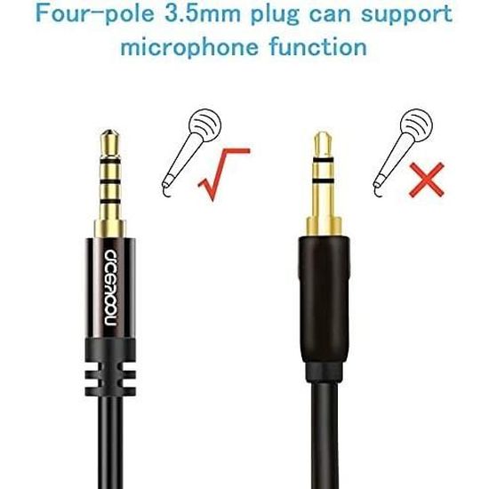 Cable Jack Male Femelle, Rallonge Jack 3.5 Support Microphone Jack 5m  Stéréo 3.5mm Audio Cable Extension 4 Poles Rallonge de [L537] - Cdiscount  Informatique