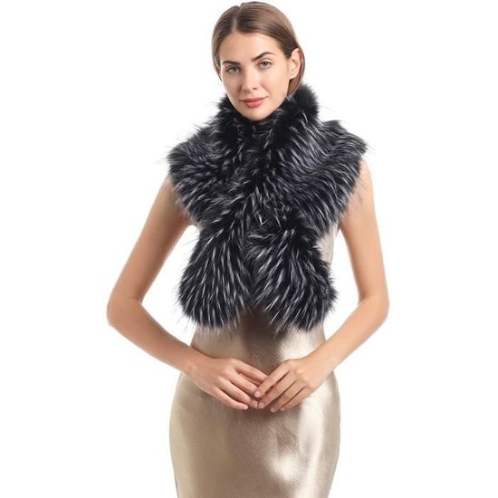 Nouveau femmes hiver fausse fourrure écharpe cou Warmer Wrap col châle étole cadeau de Noël Nouveau femmes hiver fausse fourrure écharpe cou Warmer Wrap col châle étole cadeau de Noël