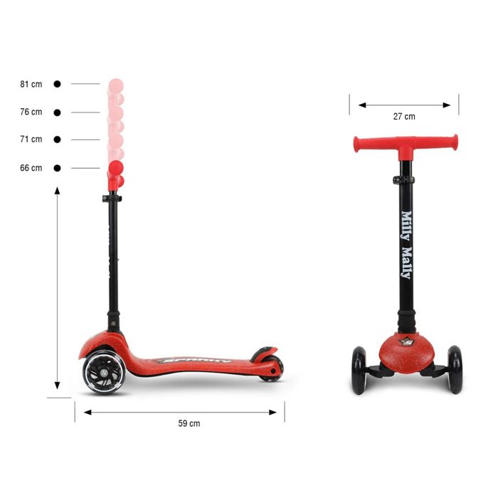Trottinette à 2 roues avec guidon réglable Noir - Achat / Vente