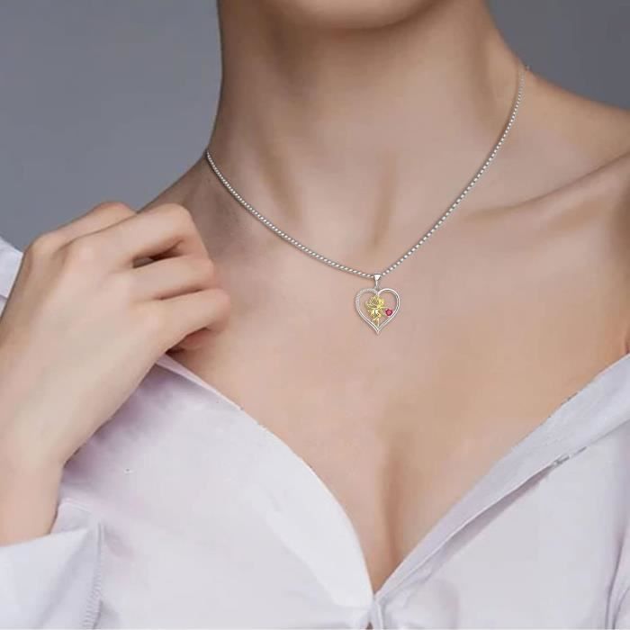 Collier Femme En Argent 925 Et Pierres Roses - Occasion - Bijou élégant