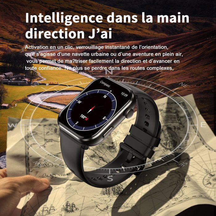 IOWODO Montre Connectée Hommes avec Talk/Dial, 800 mAh Battery