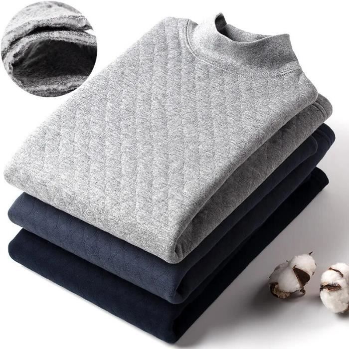 Hommes Hiver Doux Sous-Vêtement Thermique Ensemble Longs Johns Haut Bas Plus