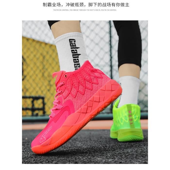 Chaussures De Basketball Pour Hommes Sports De Coordination Respirant Haut Couple Chaussures Marque Blue Cdiscount Sport