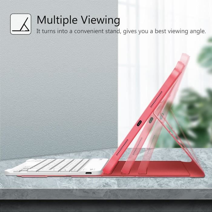 Coque Clavier Bluetooth Pour IPad 10e/11e Génération - AZERTY Français - Magnétique, Détachable - Rose
