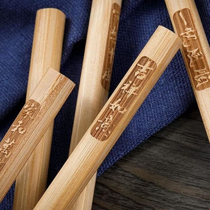 Baguettes en bois réutilisables, 1 paire baguettes en bambou