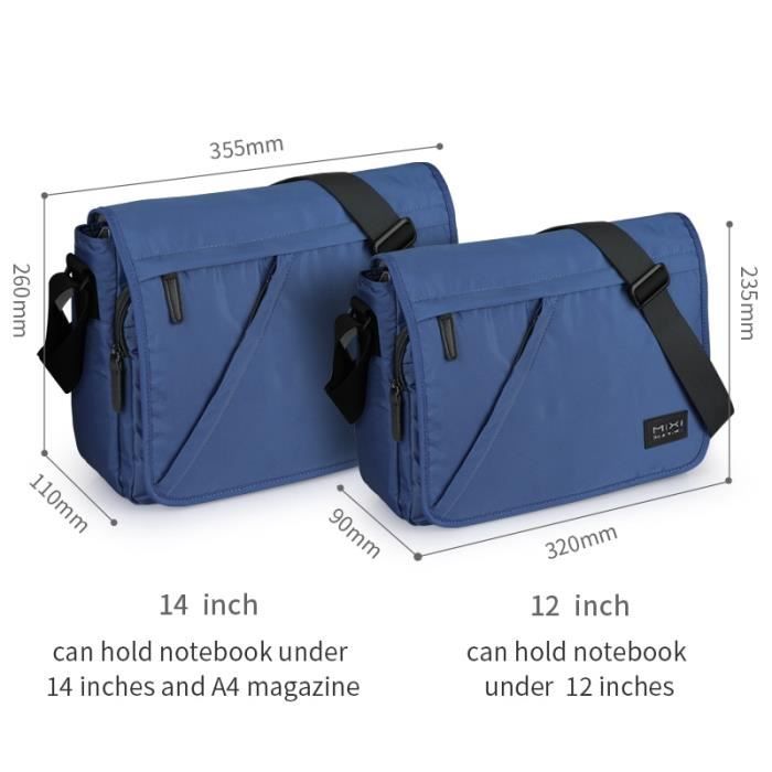 Sac Fourre-Tout En Toile Pour Femme | 41x35x12cm | Multi-Poches | Bandoulière | Pour Travail, Voyage | Zhongningyifeng