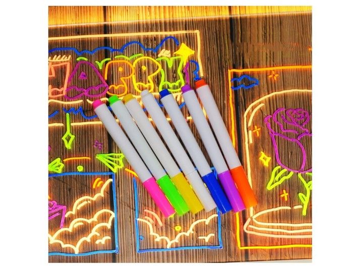 Tablette Lumineuse Dessin Rechargeable 7 Couleurs – Effaçable Avec 4 Modes Dynamiques, Stylo, Support, Idéale Cadeau Enfant