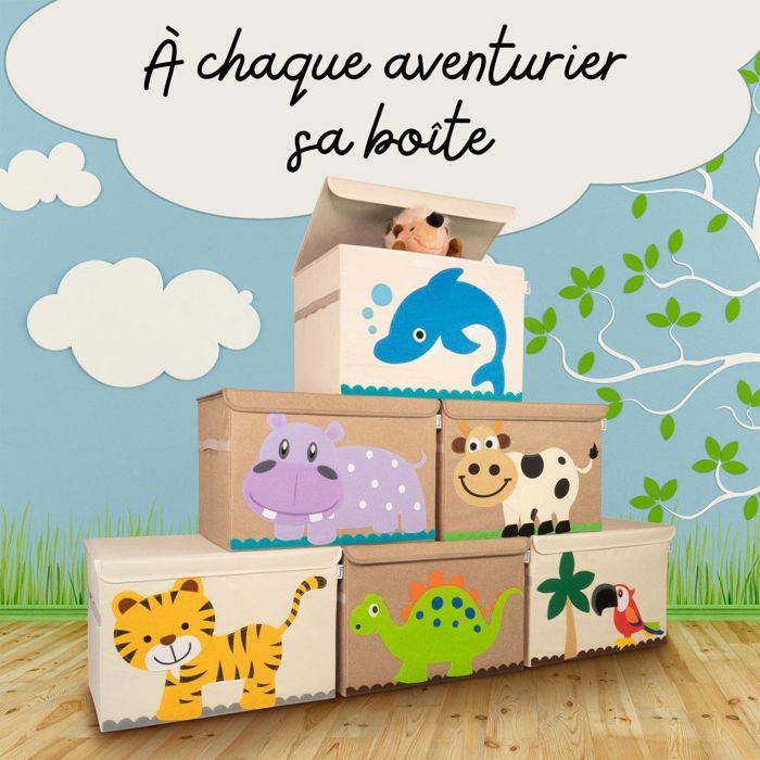 Panier Rangement Enfant Animaux Forêt - Boîte Storage 40x30x30 Cm Multifonction