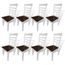 8pcs Chaises Marron Blanc En Bois Massif Ergonomique Moderne Pour