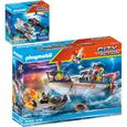 Playmobil - City Action - Bateau et Scooter de sauvetage en mer - Jouet miniature pour enfant de 4 ans et plus-0