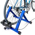 Relaxdays Home trainer vélo pliable 6 niveaux de résistance entraînement 26-28 pouces 120 kg max, vert - 4052025038168-0