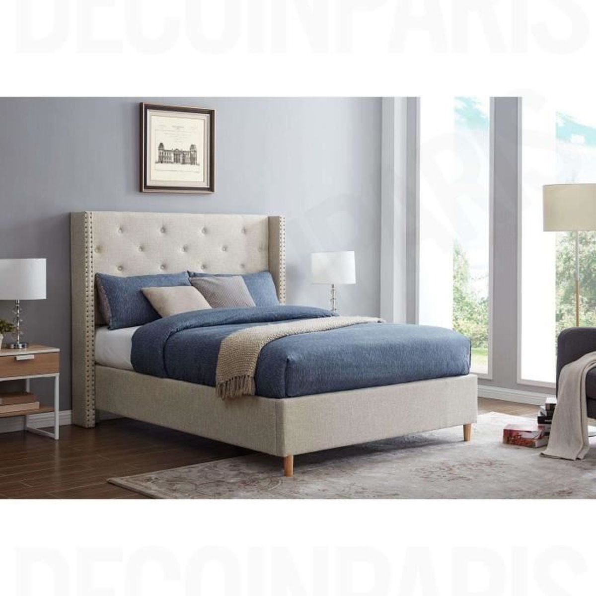 Lit Capitonne 180x200 Achat Vente Pas Cher