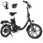 AVDLEU - Vélo Électrique Pliable - Roues 16" - Moteur 250W 25km/h - Batterie 36V 11.4Ah - Autonomie 40-80km (Mode ASSIST) - Noir