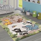 Tapis pour enfant - Beige crème - 120 x 170 cm - Motif Jungle Animaux - Polypropylène - Intérieur - PACO HOME