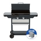 CAMPINGAZ Plancha 2 brûleurs sur chariot Plaque en fonte émaillée