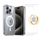 EVETANE Coque anti-choc Magsafe compatible iPhone 16 Pro Max Transparente + 2 vitres