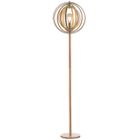 HOMCOM Lampadaire sur Pied Circulaire 40 W Max. Abat-Jour bois naturel clair dim. Ø 38 x 160 cm