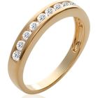 Bague Alliance Cristaux ZIRCONIUM - BIJOUXIA - Plaqué or 18 Carats - Tenue placage garanti 10 ans