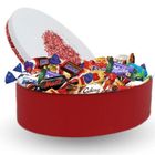 PRO DISTRI Assortiment de 60 Chocolats Toblerone, Milka, Daim et Célébrations dans une Boite Ovale " Je t'aime " | Idéal pour la Fête des