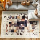 SIMPEX Tapis de Salon Patchwork Aspect Fourrure Synthétique Fourrure Blanc et Marron 140 x 200 cm