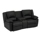 VENTE-UNIQUE Canapé 2 places relax en cuir de vachette noir AROMA