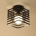XJYDNCG Plafonnier Industrielle Cage Lustre Suspension en Métal Fer Luminaire pour Chambre Cuisine Couloir - Noir