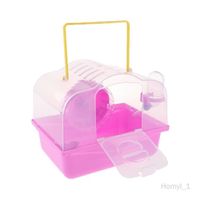 Cage de s Animaux avec Roue et Bouteille D'eau Hamster Maison de Animaux Portable Jouet pour Hamster Cage de Voyage rose