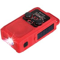 Retekess TR201 Wind Up Radio Portable, AM FM Radio d'urgence, Batterie Li-on Rechargeable Intégrée de 5000 mAh et LED Torche