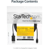 StarTech Câble Adaptateur USB-C vers DisplayPort 1.2 4K 60Hz - Noir CDP2DPMM6B