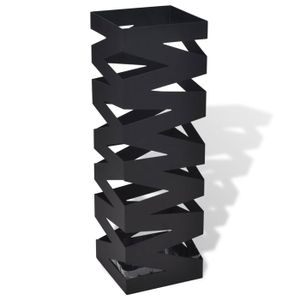 DRW Porte-Parapluie Rond En Cuir Noir 48 X 20 X 20 Cm
