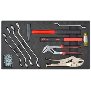 Servante - Desserte Akozon Chariot à outils pour atelier avec 1125 outils Acier Rouge - 7891451092798