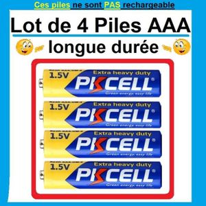 PILES 4 piles AAA Longue Durée [Lot de 4] pour télécomma