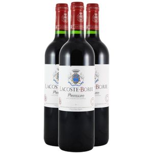 VIN ROUGE Lacoste-Borie Rouge 2020 - Lot de 3x75cl - Château Grand-Puy-Lacoste - Vin Rouge de Bordeaux - Appellation AOC Pauillac