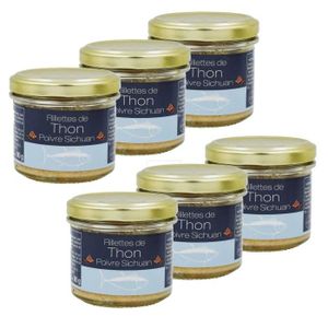 THON & AUTRE POISSON Lot 6x Rillettes de thon au poivre sichuan - Pot 9