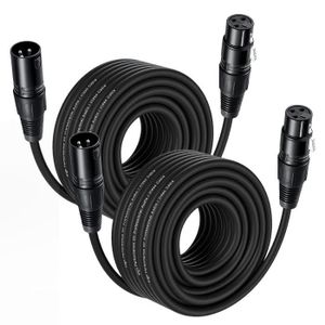 CÂBLES - JACK Cable Xlr 15M 2 Paquet Cable Microphone Xlr Male F