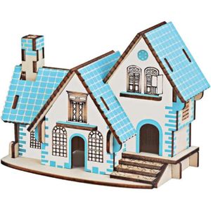 MAISON POUPÉE Puzzle 3D En Bois Villa Maison Bâtiment Modèle Mai