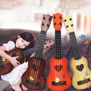 UKULÉLÉ Dioche ukulélé à 4 cordes Dioche Ukulélé pour enfants Ukulélé de Simulation à 4 cordes réglables, Instrument musique ukulele Kaki